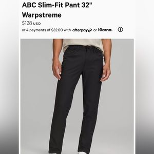 ABC Warpstream slim fit pants in black.
